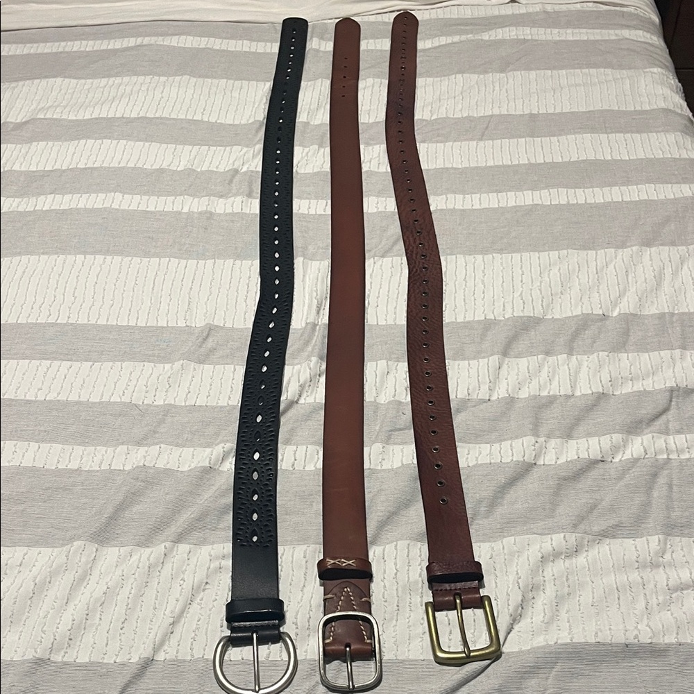Men's Black and Brown Leather Belts